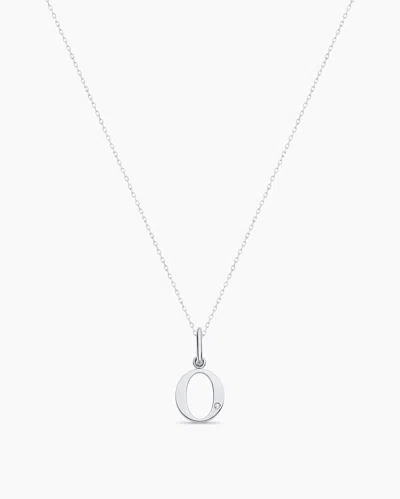 Gorjana 14k Diamond Vintage Alphabet Charm Necklace In 14k Solid White Gold