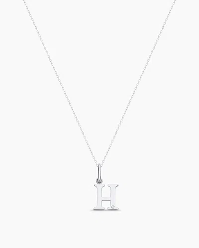 Gorjana 14k Diamond Vintage Alphabet Charm Necklace In 14k Solid White Gold