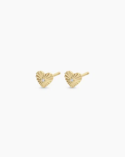 Gorjana 14k Diamond Vintage Heart Studs