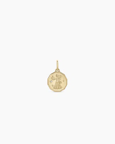 Gorjana 14k Diamond Zodiac Coin Charm In 14k Solid Gold