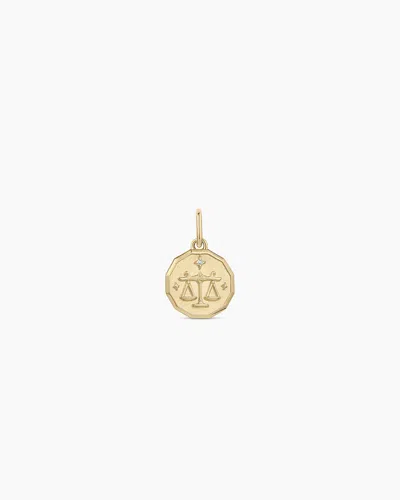 Gorjana 14k Diamond Zodiac Coin Charm In 14k Solid Gold