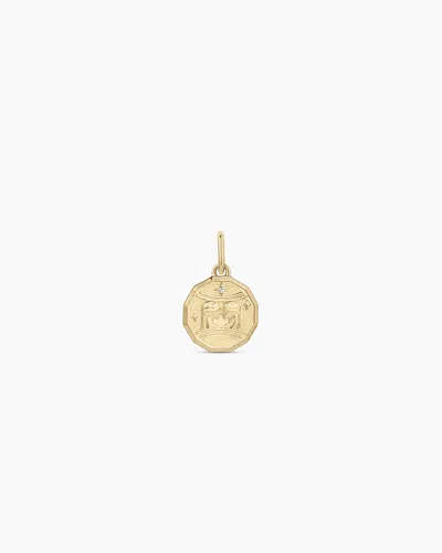 Gorjana 14k Diamond Zodiac Coin Charm In 14k Solid Gold