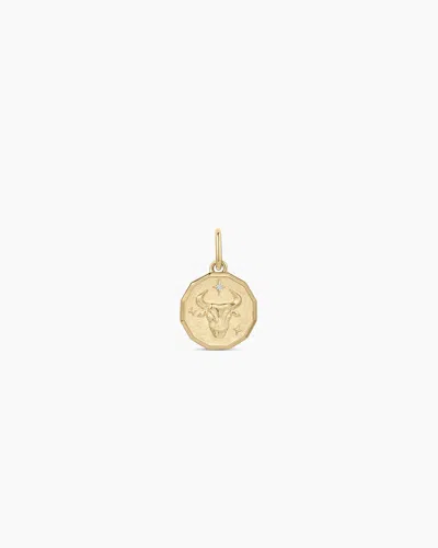 Gorjana 14k Diamond Zodiac Coin Charm In 14k Solid Gold