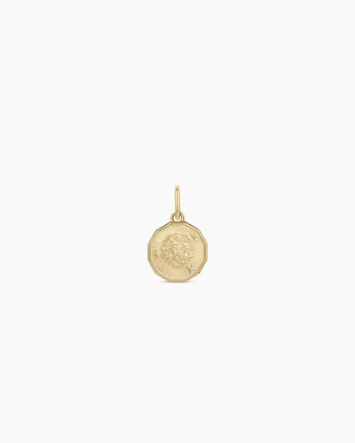 Gorjana 14k Diamond Zodiac Coin Charm In 14k Solid Gold
