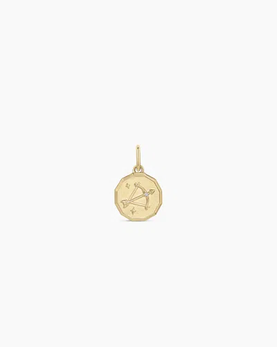 Gorjana 14k Diamond Zodiac Coin Charm In 14k Solid Gold