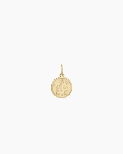 Gorjana 14k Diamond Zodiac Coin Charm In 14k Solid Gold