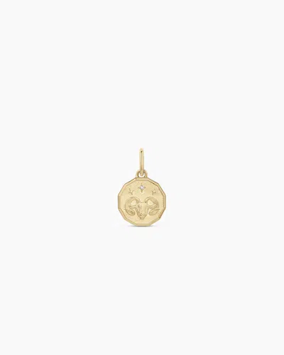 Gorjana 14k Diamond Zodiac Coin Charm In 14k Solid Gold