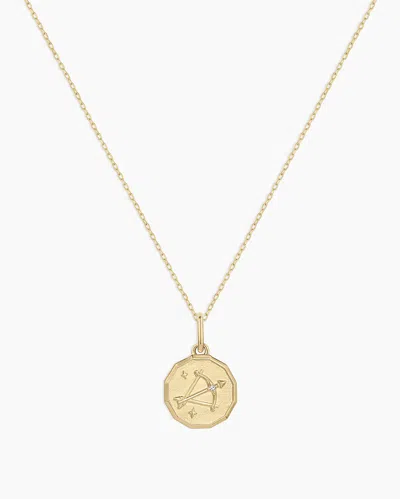 Gorjana 14k Diamond Zodiac Coin Charm Necklace In 14k Solid Gold