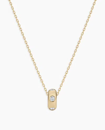 Gorjana 14k Gold Birthstone Halo Charm Necklace In April