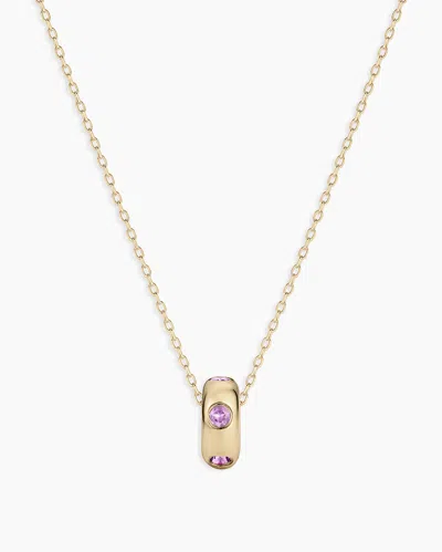Gorjana 14k Gold Birthstone Halo Charm Necklace In February