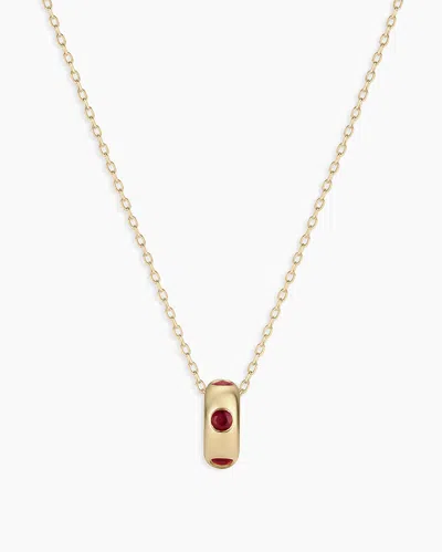 Gorjana 14k Gold Birthstone Halo Charm Necklace In July
