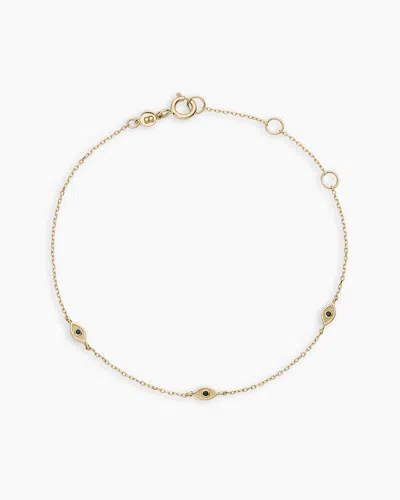 Gorjana 14k Gold Black Onyx Evil Eye Bracelet