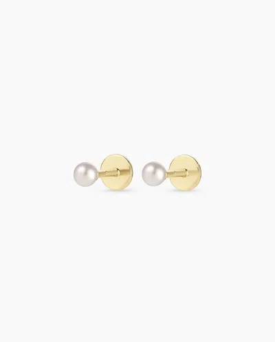 Gorjana 14k Gold Pearl Flat Back Studs