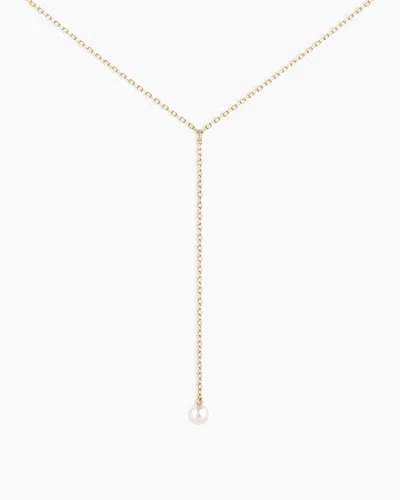 Gorjana 14k Gold Pearl Lariat Necklace