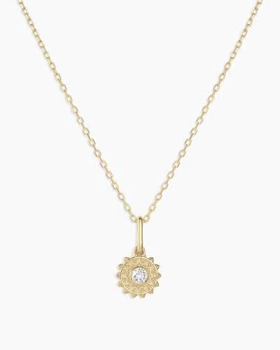 Gorjana 14k Gold Sun Birthstone Charm Necklace In April