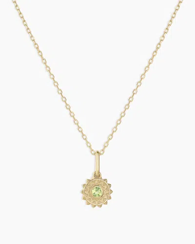 Gorjana 14k Gold Sun Birthstone Charm Necklace In August