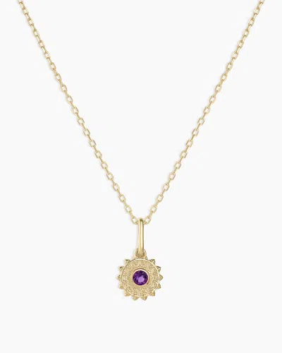 Gorjana 14k Gold Sun Birthstone Charm Necklace In February