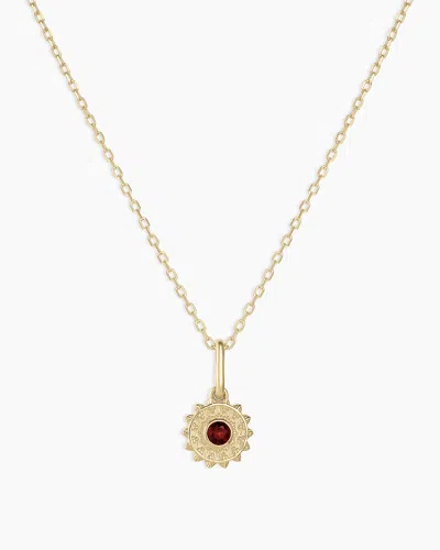 Gorjana 14k Gold Sun Birthstone Charm Necklace In January