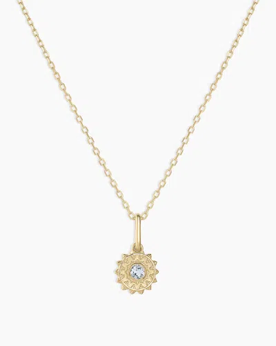 Gorjana 14k Gold Sun Birthstone Charm Necklace In March