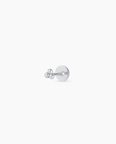 Gorjana 14k Gold Trio Flat Back Single Stud In 14k Solid White Gold