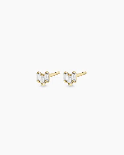 Gorjana 14k Gold White Sapphire Amara Trio Studs