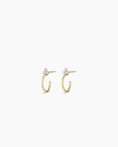 Gorjana 14k Gold White Sapphire Bali Stud Huggies