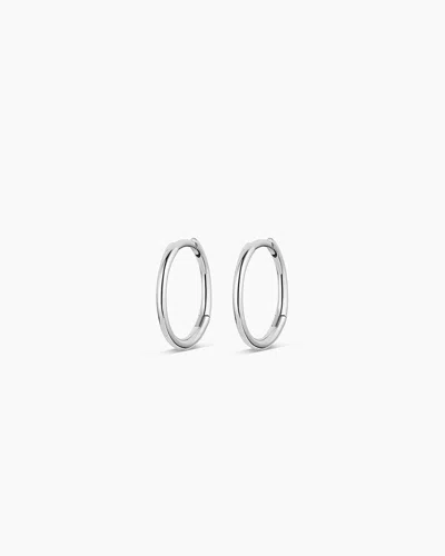 Gorjana 14k White Gold Classic Huggies In 14k Solid White Gold