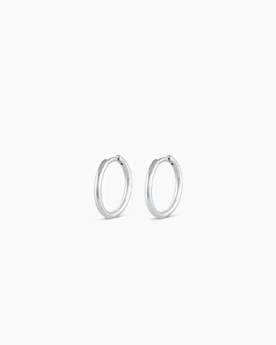 Gorjana 14k White Gold Classic Huggies In 14k Solid White Gold