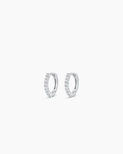 Gorjana 14k White Gold Diamond Pavé Huggies