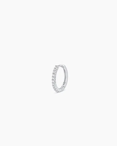 Gorjana 14k White Gold Diamond Pavé Single Huggie In 14k Solid White Gold