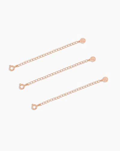 Gorjana 3 In. Necklace Extender Set Of 3 In Rose Gold Plated