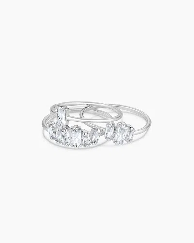 Gorjana Amara Ring Set In Silver Plated