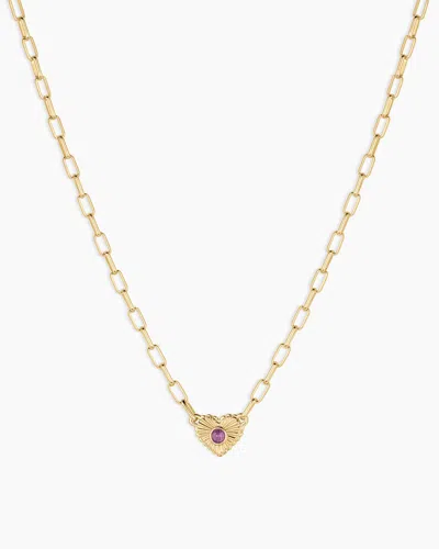 Gorjana Birthstone Heart Necklace In February