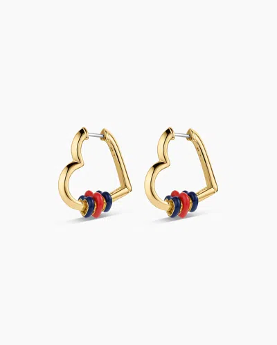 Gorjana Campbell Heart Bead Hoops In 18k Gold Plated