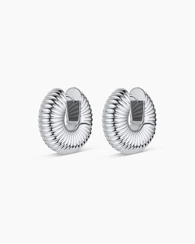 Gorjana Cress Huggies In Silver Plated