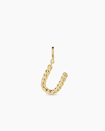 Gorjana Crew Alphabet Statement Charm In 18k Gold Plated