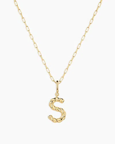 Gorjana Crew Alphabet Statement Charm Necklace In 18k Gold Plated