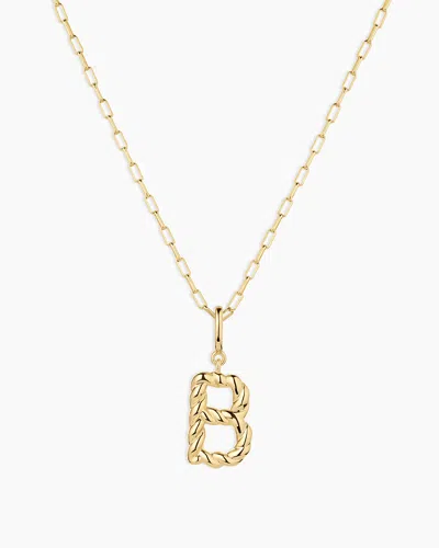 Gorjana Crew Alphabet Statement Charm Necklace In 18k Gold Plated
