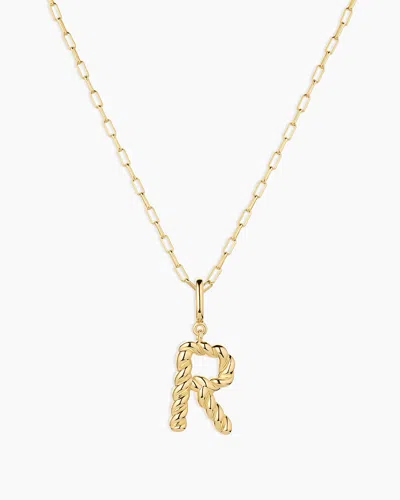 Gorjana Crew Alphabet Statement Charm Necklace In 18k Gold Plated