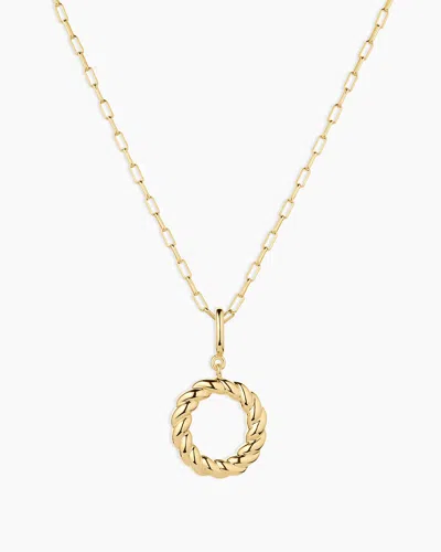 Gorjana Crew Alphabet Statement Charm Necklace In 18k Gold Plated