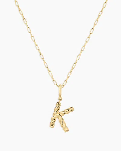 Gorjana Crew Alphabet Statement Charm Necklace In 18k Gold Plated