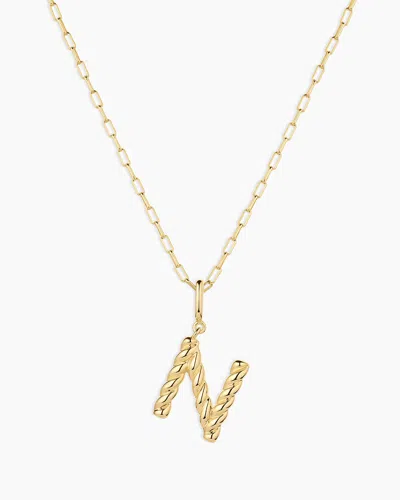 Gorjana Crew Alphabet Statement Charm Necklace In 18k Gold Plated
