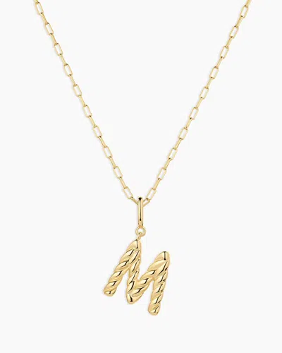 Gorjana Crew Alphabet Statement Charm Necklace In 18k Gold Plated
