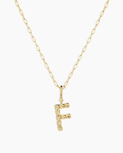 Gorjana Crew Alphabet Statement Charm Necklace In 18k Gold Plated