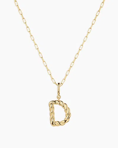 Gorjana Crew Alphabet Statement Charm Necklace In 18k Gold Plated