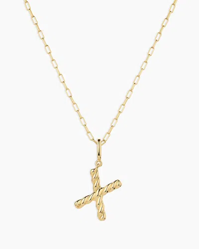 Gorjana Crew Alphabet Statement Charm Necklace In 18k Gold Plated