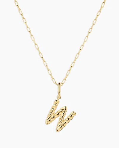 Gorjana Crew Alphabet Statement Charm Necklace In 18k Gold Plated