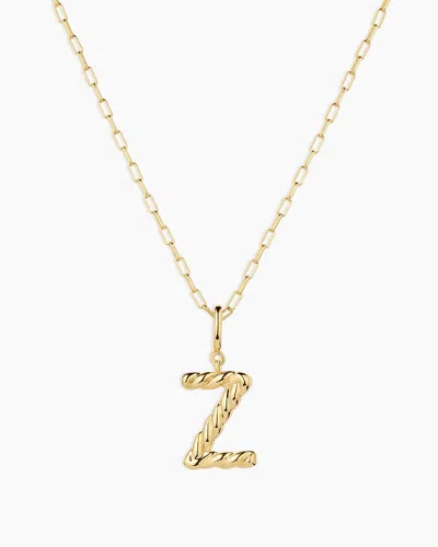 Gorjana Crew Alphabet Statement Charm Necklace In 18k Gold Plated