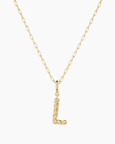 Gorjana Crew Alphabet Statement Charm Necklace In 18k Gold Plated