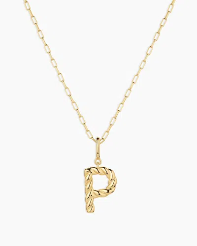 Gorjana Crew Alphabet Statement Charm Necklace In 18k Gold Plated